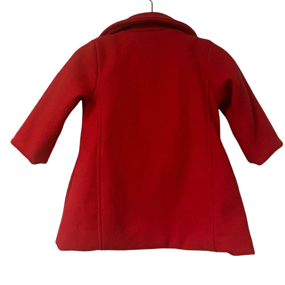 American Widgeon Girls Red Fleece Bow‎ Coat A-Line Jacket Size 2